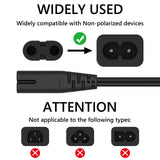 Geekria IEC320 C7 to NEMA 1-15P Replacement Power Cord, 2 Prong AC Power Cable Compatible with Sony PS5, PS4, PS3, PS2 Slim, Microsoft Xbox One X/Series S/One S Console (2Pack/10ft)