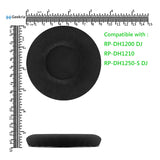 Geekria Comfort Velour Replacement Ear Pads for TECHNICS RP-DH1200 DJ, RP-DH1210, RP-DH1250-S DJ Headphones Ear Cushions, Repair Parts (Black)