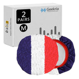 Geekria 2 Pairs Flex Fabric Headphones Ear Covers - Product Safety Certified - Washable & Stretchable Earcup Protectors for Over-Ear Headsets, Sweat Pads for Gym, Gaming (M / French Flag)