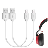 Geekria Headphones Earbuds USB Short Charger Cable Compatible with Jabra Move Style, Elite 65t/Sport, Micro-USB Replacement Power Charging Cord (1 ft / 30 cm 2 Pack)