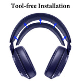 Geekria Protein Leather Headband Pad Compatible with Bowers & Wilkins Px7 S3 / Px8 S2, Headphones Replacement Band, Headset Head Top Cushion Cover Repair Part (Blue)