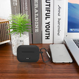 Geekria Silicone Case Cover Compatible with TOZO NC2 True Wireless Earbuds, Earphones Skin Cover, Protective Carrying Case with Keychain Hook, Charging Port Accessible (Black)