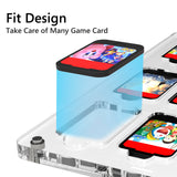 Geekria Game Card Case Compatible with Nintendo Switch NS, NX, 9 Cartridge Slots Holder, Transparent Acrylic Storage Box