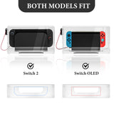 Geekria Switch Dock Cooling Dust Cover for Desktop, Acrylic Protective Case with Quiet Cooling Fan, Compatible with Nintendo Switch2/ OLED Docking Station, Anti-Scratch (Clear)