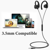 Geekria 3.5mm Sport Earbuds with DIY Sticker Pack, Wired Over-Ear Hook Headphones, Secure Fit Sweat-Resistant Earphones for Running, Gym, Workout(Black / 4.9FT)