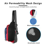 Geekria Travel Carrying Bag Compatible with Nintendo Switch / Lite / OLED Console, Dock, Joy-Con Grip & Switch Accessories, Crossbody Backpack Shoulder Bag with Game Card Storage (Red Blue)