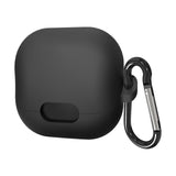 Geekria Silicone Case Cover Compatible with Soundcore by Anker Liberty 4 NC True Wireless Earbuds, Protective Earphones Skin Cover with Keychain Hook, Charging Port Accessible (Black)