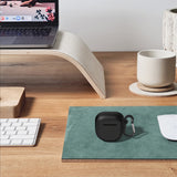 Geekria Silicone Case Cover Compatible with Bose QuietComfort Earbuds II True Wireless Earbuds, Protective Earphones Skin Cover with Keychain Hook, Front LED Visible (Black)