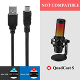 Geekria for Creators Mini-USB to USB Microphone Cable 10 ft / 300 CM, Compatible with HyperX QuadCast SAMSON Meteor, Audio-Technica AT2005USB, FIFINE K690, K678 Balanced Mic Cord (Black)