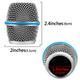 Geekria for Creators Microphone Replacement Grille for Shure BETA87, BETA 87A, BETA 87C Mic Head Cover, Microphone Ball Head Mesh Grill, Capsule Parts (Silver / 2 Pack)