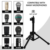 Geekria for Creators Telescoping Tabletop Tripod Microphone Stand, Desktop Mic Stand with Foldable Non-Slip Feet, Compatible with Audio-Technica AT2020, AKG P120, P220, CAD Audio GXL1800