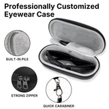Geekria Shield Carrying Case Compatible with Meta Ray-Ban Wayfarer, Headliner Bose Frames Audio Sunglasses, Hard Shell Non-Charging Travel Box, Protective Storage with Cable Pocket (Black)
