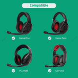 Geekria Audio Cable Compatible with Sennheiser Game One, Game Zero, PC 373D, GSP 350, GSP 500, GSP 600 Headsets, 2.5mm AUX Gaming Headset Replacement Stereo Cord (5.6ft/1.7m)