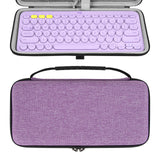 Geekria Keyboard Carrying Case, Hard Shell Protective Travel Bag for Small Compact Keyboard, Compatible with Logitech Pebble Keys 2 K380s / K380 (Lavender)