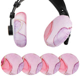 Geekria 2 Pairs Flex Fabric Headphone Ear Covers, Washable Stretchable Earcup Protectors for Large Over-Ear Headsets, Fits 4.1"-6.2" Ear Pads, Gaming Sweat Guards (Size L / Pink Marble)