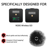 Geekria for Creators Furry Windscreen Compatible with Rode Wireless GO, Mic DeadCat Wind Cover Muff, Fluff Cover Windshield, Wind Noise Reduction (Grey / 3 Pack)