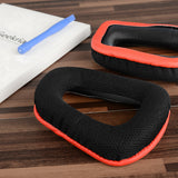 Geekria Comfort Replacement Ear Pads for Logitech G35, G430, G432, G332, G930, F450 Headphones Ear Cushions, Headset Earpads, Ear Cups Cover Repair Parts (Black Red)