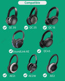 Geekria Replacement Ear Pads for Bose New QuietComfort, QC 45/ 35II/ 35IIGaming/ 35/ 25/ 15/ SE, AE 2/2i/2w, SoundTrue, SoundLink AE2 Headphones, Ear Cushions with Video Guide (Silver Grey)