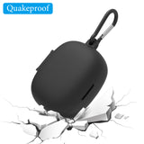 Geekria Silicone Case Cover Compatible with Soundcore by Anker R50i True Wireless Earbuds, Protective Earphones Skin Cover with Keychain Hook, Charging Port Accessible, Front LED Visible (Black)