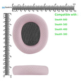 Geekria NOVA Mesh Fabric Replacement Ear Pads for Turtle Beach Stealth 600/500/400/300 Headphones Ear Cushions, Repair Parts (Pink)
