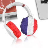 Geekria 2 Pairs Flex Fabric Headphones Ear Covers - Product Safety Certified - Washable & Stretchable Earcup Protectors for Over-Ear Headsets, Sweat Pads for Gym, Gaming (M / French Flag)