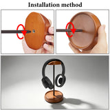 Geekria Headphone Stand for Desk, Walnut Wood & Aluminum Headset Holder with Storage Base, Gaming Headphone Stand Compatible with Sony Bose Sennheiser(Walnut)
