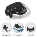 Geekria 7-in-1 VR Accessories Kit for Meta Quest 3, Touch Controller Grip Covers, Front Face Shield, Silicone Face Pad with Lens Protector, All-in-One Protection Set