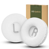 Geekria Comfort Mesh Fabric Replacement Ear Pads for JBL JR300, JR300BT, T450BT, T500BT, Tune 500, Tune 500BT, Tune 510BT, Tune 520BT Headphones, Ear Cushions (White)