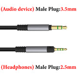 Geekria Audio Cable Compatible with Sennheiser HD 620S/599SE/599/598/560S/550/505/400PRO Headphones, 3.5mm to 2.5mm Braided Nylon Replacement Cord (Black 4ft / 1.2 m)