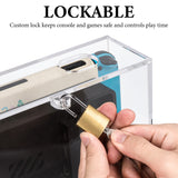 Geekria Console Dust Cover with Lock Compatible with Nintendo Switch, Switch OLED Charging Dock, Secure and Protect Gaming Consoles, Acrylic Anti Scratch Protective Display Box