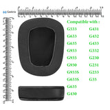 Geekria Sport Cooling-Gel Replacement Ear Pads for Logitech G533, G633, G635, G933, G935, G930 G933S G633S G635 G430 G431 G432 G433 G332 G230 G231 G233 G35 Ear Cups Cover Repair Parts (Black)