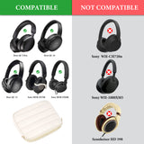 Geekria NOVA Headphones Puffy Pouch Compatible with Bose QC Ultra II, JBL Tour One M3, Skullcandy Hesh ANC, Soft Shell Replacement Protective Travel Carrying Bag with Cable Storage (Ivory)