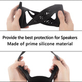 Geekria Silicone Speaker Case Cover, Compatible with JBL Pulse 4, Protective Waterproof Soft Skin, Replacement Speakers Travel Carrying Sleeve with Keychain Hook, Shoulder Strap (Black)