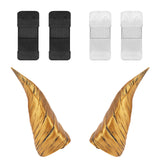 Geekria 3D Printed Demon Horns for Over Ear Headphones, Handmade Devil Headband, Adjustable Cosplay Accessory for Halloween & Dress Up Parties (Gold)