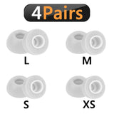 Geekria Memory Foam Ear Tips Compatible with AirPods Pro 3rd Generation, Snug Non Slip Fit for Commute & Fitness, 4 Sizes L, M, S, XS (Grey)