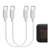 Geekria Type-C Speakers Charger Cable Compatible with JBL GO 4, CLIP5, Flip 7/6/5, Pulse 5/4 , Charge 6/4, USB-C to USB-C Replacement Power Charging Cord (1 ft/30 cm 2Pack)