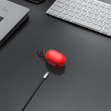Geekria Silicone Case Cover Compatible with JBL Tune 115TWS True Wireless Earbuds, Earphones Skin Cover, Protective Carrying Case with Keychain Hook, Charging Port Accessible (Red)
