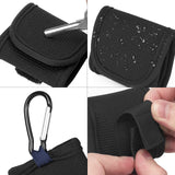 Geekria Earbuds Carrying Pouch Compatible with Beats Studio Buds Belt Holster, Protective Cover with Clip Holder for Bag Strap, All-Round Protection (Black)