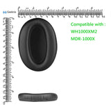 Geekria QuickFit Replacement Ear Pads for Sony WH1000XM2, MDR-1000X Headphones Ear Cushions, Repair Parts (Black)