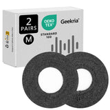 Geekria 2 Pairs Knit Headphones Ear Covers - OEKO-TEX & SGS Product Safety Certified - Washable & Stretchable Earcup Protectors for Over-Ear Headsets, Sweat Pads for Gym (Size M /Dark Gray)