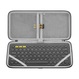Geekria Keyboard Carrying Case, Hard Shell Protective Travel Bag for Small Compact Keyboard, Compatible with Logitech Pebble Keys 2 K380s/ K380 (Dark Gray)