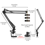 Geekria for Creators Microphone Arm Compatible with AKG Lyra Ultra-HD, P120, P220, C214 Mic Boom Arm Mount Adapter with Tabletop Flange Mount, Suspension Stand, Desk Mount Holder