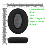 Geekria PRO Extra Thick Mesh Fabric Replacement Ear Pads for Logitech G Pro, G Pro X, G Pro X League of Legends Edition G Pro X 2 Headphones Ear Cushions, Ear Cups Cover Repair Parts (Black)