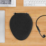 Geekria Shield Headphones Case Compatible with AfterShokz Shokz OpenRun Mini, Air, OpenRun Pro, OpenRun, OpenComm, Replacement Hard Shell Travel Carrying Bag with Cable Storage (Dark Grey)