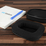 Geekria QuickFit Mesh Fabric Replacement Ear Pads for Logitech G533, G633, G635, G933, G935 Headphones Ear Cushions, Repair Parts with Video Guide (Black)