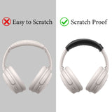 Geekria Protein Leather Headband Pad Cover Compatible with Bose QuietComfort, QC45, QC35, QC35 II, QC35 II Gaming, QC25, QC15, QC SE, Headphones Replacement Band (Black)
