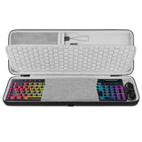 Geekria Keyboard Case, Compatible with Razer BlackWidow V4 Low Profile / DeathStalker V2, Corsair K100 AIR, Hard Shell Travel Carrying Bag (Dark Grey)
