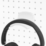 Geekria Headphone Holders for Pegboard Display, Headphone Hanger Holder Compatible with 1/4" Pegboard, Hook Headset Holder Hanger for Home, Office, Electronics Organization (White)