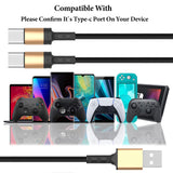Geekria Fast Charging USB to Dual Type-C Y Splitter Charger Cable Compatible with PlayStation 5, Xbox Series X, Series S, Suitable for PS5 Dual Sense Controller (6.5ft/200cm)