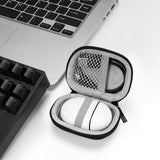 Geekria Shield Earbuds Case Compatible with Audio-Technica, Skullcandy, Marshall, Google True Wireless Earbud, Replacement Hard Shell Travel Carrying Bag with Carabiner Clip (Grey)